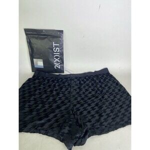 2xist Sliq Velour Boxer Shorts Checkerboard Mesh Black Mens Size XL
